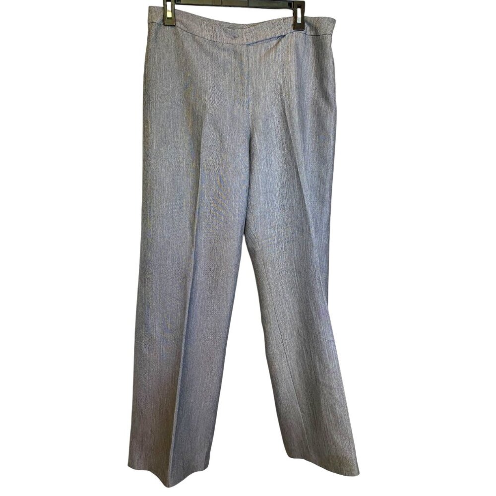 Isabella Suits Womens 10 Gray Dress Straight Leg Lined Trousers Minimalist